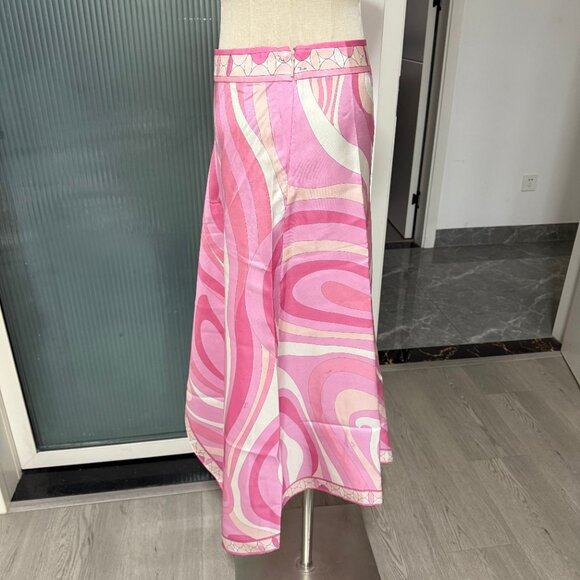 Pucci Printed Asymmetrical Skirt In Pink - Picture 4 of 9